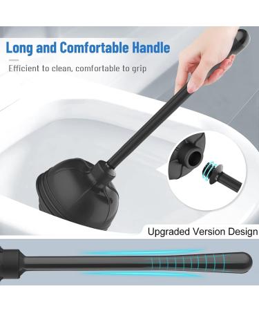 Uptronic Toilet Plunger & Brush Set with Holder - 2-in-1 Bathroom Cleaning Combo (Black) | Heavy Duty Bowl Brush with Modern Caddy Stand - Buy Online on GoSupps.com