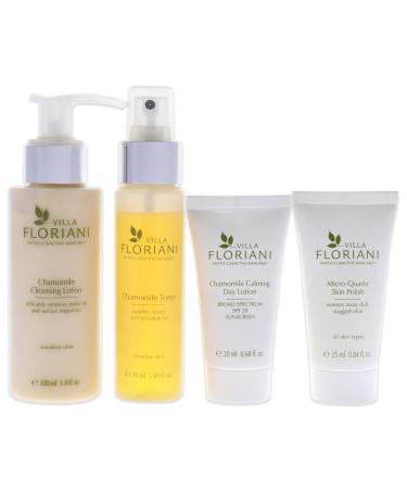 Villa Floriani Calming Skincare Travel Kit for Women - Chamomile Cleansing Lotion Toner & Day Lotion SPF 20 | 6 Pc Set for Healthy Skin - Buy Online on GoSupps.com