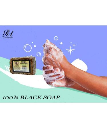 RA Cosmetics 100% Black Soap with Lemon Grass - Natural Skin Care 5 oz | Buy Internationally - Buy Online on GoSupps.com