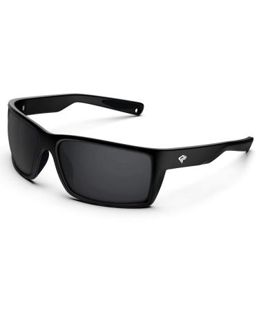 TOREGE Sports Polarized Sunglasses for Men Women Flexible Frame Cycling Running Driving Fishing Mountaineering TR24 Matte Black & Black & Black Lens