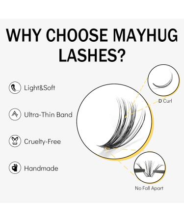 280 Pcs D Curl Lash Clusters - Reusable False Eyelashes 40D 0.07D 8-16 Mix - Effortless Eyelash Extensions at Home - Buy Online on GoSupps.com