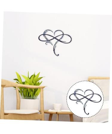 Cabilock 1pc Pendant Emblems Ornament Home Decor Metal Wall Hanging Heart Wall Iron Heart -shaped 30x26cm Silver - Buy Online on GoSupps.com