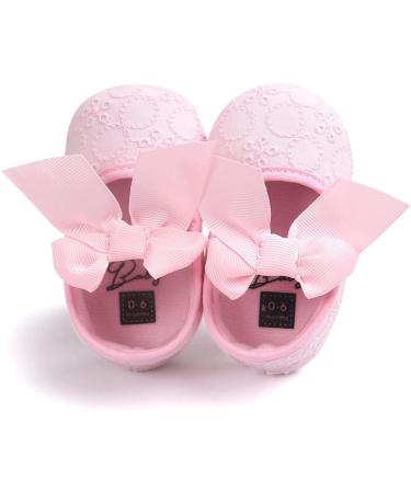 LACOFIA Baby Girls Christening Shoes | Anti-Slip Soft Sole Prewalkers | 3-6 Months | Pink - Buy Online on GoSupps.com