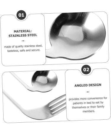 Shop NOLITOY Left Hand Cutlery Set - Adaptive Stainless Steel Utensils for Disabled & Elderly - Curved Spoon & Fork - Buy Online on GoSupps.com
