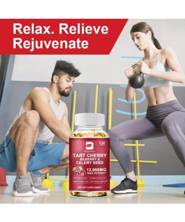 Tart Cherry Extract Capsules with Celery Seeds Uric Acid to Cleanse Muscle Recovery - Buy Online on GoSupps.com