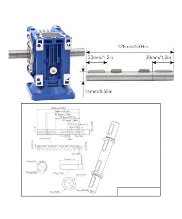 Worm Reducer Double Output Shaft Nmrv030 Shaft Rv30 128Mm Bearing Capacity Diameter Nema23 Length Rv030 14Mm Diameter 14Mm Large Gearboxes Gearheads Speed Reducers - Buy Online on GoSupps.com