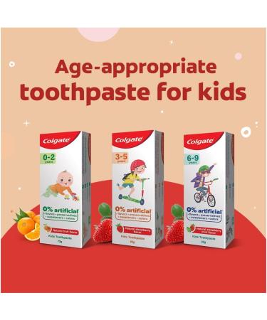 Colgate Toothpaste for Kids (6-9 Years) Natural Strawberry Mint Flavour Tooth Paste with 0% Artificial Flavors Preservatives Sweeteners & Colors - 80 G Tube Cavity Protection - Buy Online on GoSupps.com