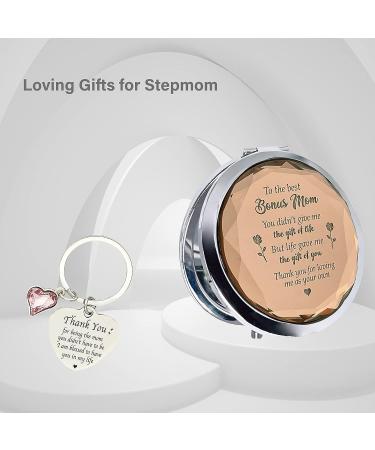 MALLAbyLAMMA Stepmom Gift Set: Compact Mirror & Keychain - Bonus Mom Birthday, Mother's Day, Christmas - Buy Online on GoSupps.com