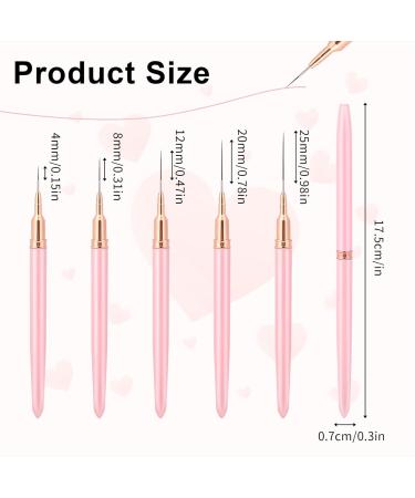 Nail Art Liner Brushes Set - 5Pcs Painting, Dotting, and Detailing Tools for Fine Nail Art Designs in Pink - Buy Online on GoSupps.com