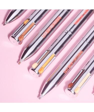 Eyebrow Contour Pen 4 in 1 Long Lasting Rotate Defining Highlighting Brow Pencil Makeup Tool Black Brown 3# Black Brown - Buy Online on GoSupps.com
