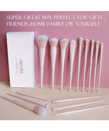 Dpolla 15Pcs Synthetic Makeup Brush Set for Professional Foundation Powders Eye shadows Blush (Pink) - Buy Online on GoSupps.com