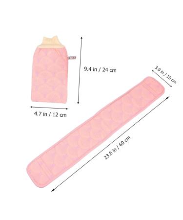 Housoutil 3 Sets Bath Sponge Set - Exfoliating Towel & Shower Pouf for Deep Cleaning - Buy Bathing Accessories Online - Rayon Pink - Buy Online on GoSupps.com