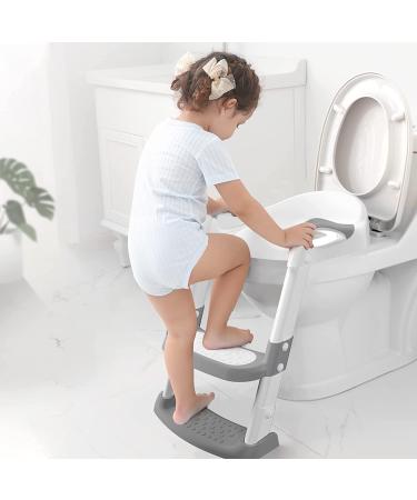 Potty Training Seat with Step Stool Ladder - Gentle Monster Toddler Toilet for Boys Girls - Foldable & Comfortable Chair with Anti-Slip Pad (Grey) - Buy Online on GoSupps.com