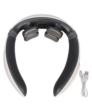 Neck-red massager electrical pulse-neck-cover massager relaxing relieves fatigue intelligent neck heating massage device white