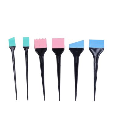 6pcs Hair Dye Applicator Brushes Silicone Hair Dye Brush Soft Bristles Hair Coloring Kit Hair Bleach Tinting Diy Tool for Home Barber Shop Salon