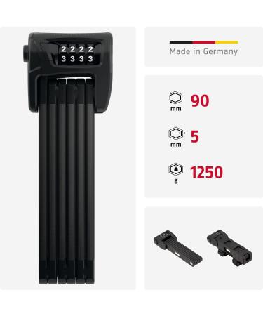 Buy Abus Bordo Combo 6100/90 Folding Bike Lock - Durable Hardened Steel Keyless Number Code Security Level 9 90cm - International Shipping Available - Buy Online on GoSupps.com