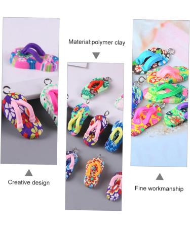 HOMSFOU 10pcs Polymer Clay Slippers Decked Accessories Summer Accessories Jewelry Accessories Summer Slippers Pendant Charms Summer Decor Keychain Charms Bracelet Necklace Soft Clay - Buy Online on GoSupps.com