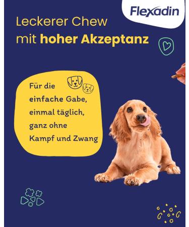 Flexadin Young Dog Maxi | For healthy joints in young dogs from 10 kg | with glucosamine chondroitin omega-3 devil's claw 60 joint treats - Buy Online on GoSupps.com