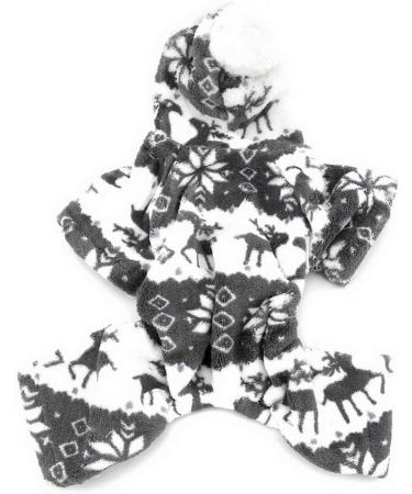 Ranphy Hooded Sweater for Small Dogs & Cats - Soft Velvet Reindeer Pattern - Puppy Jumpsuit XXL (40cm Back 52cm Chest) - Cozy Apparel for Male & Female Pets - Buy Online on GoSupps.com