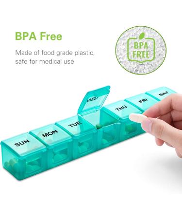 BUG HULL Extra Large Weekly Pill Organizer 2 Pack - XL 7 Day Pill Box for Vitamins, Medicine & Supplements - Travel Friendly Pill Case - Buy Online on GoSupps.com