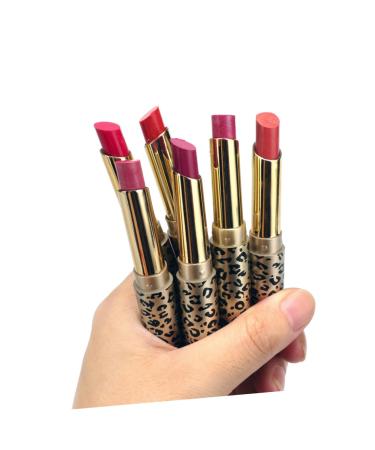 Beatifufu 12 Lipstick Moisturizing Lipstick Glitter Lip Cream Women Lipstick Lip Gloss Leopard Print