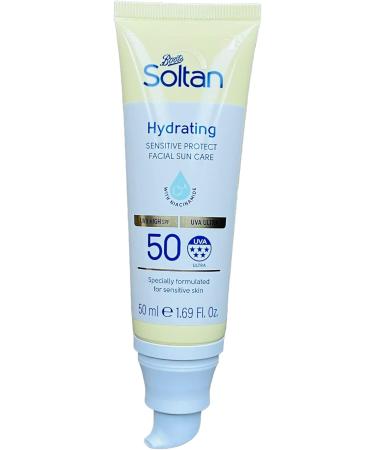 Soltan Hydrating Facial Suncream SPF 50 50ml - with Niacinamide - Sensitive - Buy Online on GoSupps.com