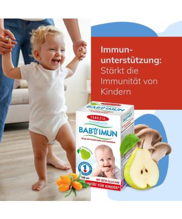 TEREZIA Baby Imun Fruit Syrup to Strengthen Your Child's Immune System | Contains Oyster and Sea Buckthorn Mushrooms with Pear Flavor - 100ml | Dosage 1 Teaspoon per Day - Buy Online on GoSupps.com
