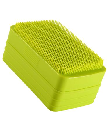 Zerodeko Box Soap Dish with Brush Exfoliating Bath Sponge Silcone Body Scrubbers Silicone Body Scrubber Men Bathroom Soap Dish Men Soap Loofah Sponges Man Toiletries Household