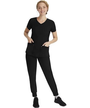 Healing Hands Women's Scrub Pant 9233 Six Pocket Tara Jogger | Purple Label Black Small - Buy Online on GoSupps.com
