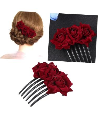 DOITOOL 1pc Hair Pin Clips Combs Slide for Wedding Womens Pearl Barrettes for Women Pearl Hair Pin Wedding Comb Bridal Headpiece Hair Barrettes Rose Hair Comb Accessories Miss Flowers - Buy Online on GoSupps.com