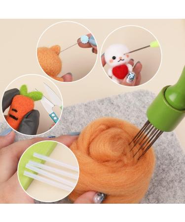 122 Pcs Needle Felting Kit with 3 Sizes Needles, Wood Handles, and Wool Cushion - Complete Set for Basic Felting - Buy Online on GoSupps.com