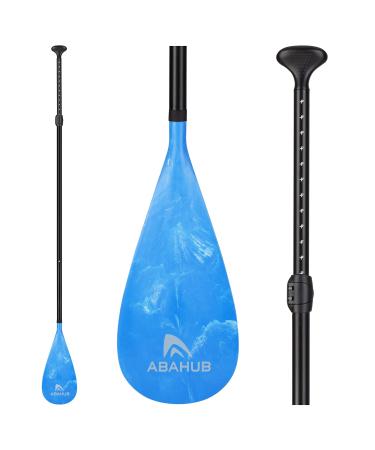 Abahub SUP Paddle - 3 Piece Adjustable Paddles - Lightweight Stand-up Paddle Oars for Paddleboard, Adjustable Aluminum Alloy Shaft 68" - 84", Black/Blue/Green/Orange/Red/Yellow Plastic Nylon Blade Blue Print