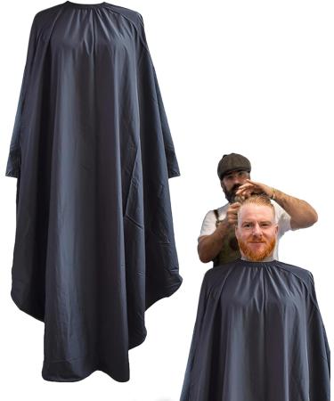 Buy Salon Hair Cutting Cape - Stylish Polyester Pongee Hairdresser Cape for Family & Daily Trimming Complex Styling in Black - Buy Online on GoSupps.com