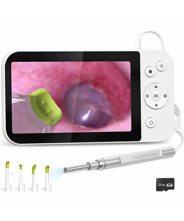 HSRG 5-inch photo camera portable LCD-USB-digital photo 1080p HD screen ear cleaner 3.9 mm-ear wage removal tool supports photo storage and video recording