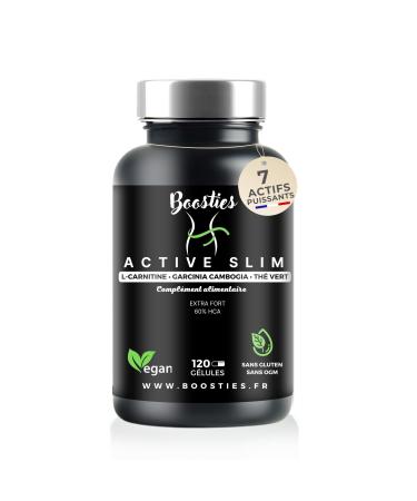 Active Slim Dietary Supplement 120 Capsules Extra Powerful Energy Regulating Appetite Garcinia Cambogia Green Tea L-Carnitine Zinc Black Pepper Chromium Vitamins B6 and B12