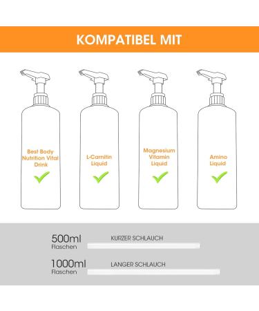 AIEV Dosing Pump Syrup Dispenser | Compatible with BEST B. Nutrition Vital Drink | Reusable Food-Safe Pump for 500ml/1000ml Bottles | Upgrade Version - Buy Online on GoSupps.com