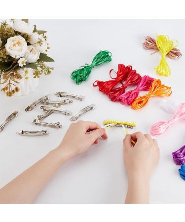 FREEBLOSS 12 Set DIY Ribbon Barette Kit Braided Grosgrain Ribbon Barrette Set DIY Hair Clips Kit Retro Ribbon Barrettes Making Kit Ribbon Hair Accessories for Girls Instructions Included - Buy Online on GoSupps.com
