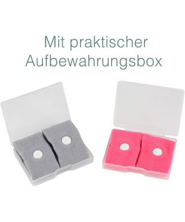 Cozy Racoon Acupressure Bracelet Set for Pregnancy Nausea Relief | Effective Side-Effect Free | Includes 4 Bracelets (2 Pink 2 Gray) & Travel Box - Buy Online on GoSupps.com