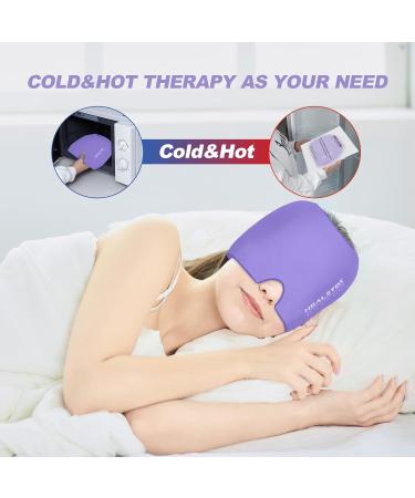 Healstok Headache Migraine Hat - Cold & Hot Therapy Ice Pack for Headaches - Purple - Buy Online on GoSupps.com