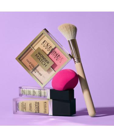 Eveline Cosmetics Wonder Match Face Contour Palette No. 01 Vegan Multifunctional Makeup with Bronzer Blush Highlighter & Powder - Buy Online on GoSupps.com