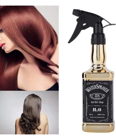 Kcabrtet Hair Spray Bottle Hairdressing Barber Spray Bottle Whisky Squirt Bottle Mist Salon Hair Tools Home Gardening Water Sprayer 500ml/16.9oz(Gold) - Buy Online on GoSupps.com
