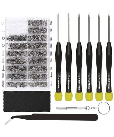 Eyeglass Repair Kit, YAUENDE Eyeglasses Screwdriver Set with Eyeglass Screws, Tweezer, Cleaning Cloth for Eyeglass, Sunglass, Spectacles & Watch Repair