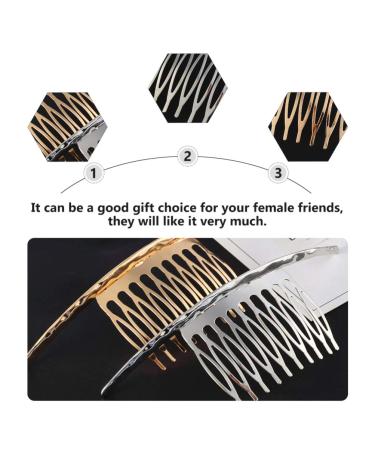 Lurrose 2Pcs French Twist Comb - Alloy Metal Hair Clips for Bridal Wedding - Elegant Women's Hair Accessories for International Shipping - Buy Online on GoSupps.com