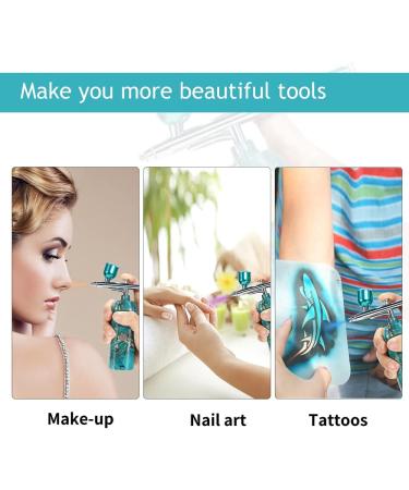 TIQTAK Cordless Airbrush Kit with Compressor - Portable Makeup Air Brush for Model Coloring, Nail Art, Cake Decoration, Tattoo & Barber - Green - Buy Online on GoSupps.com