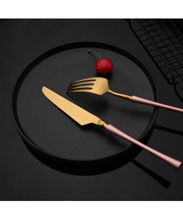 Flatware Sets 2/4/6Set Matte Western Pink Gold Tableware Fork Knife Spoon 18/10 Stainless Steel Dinnerware Cutlery Set Kitchen Flatware Set (Color : Gold Size : 6Set) - Buy Online on GoSupps.com