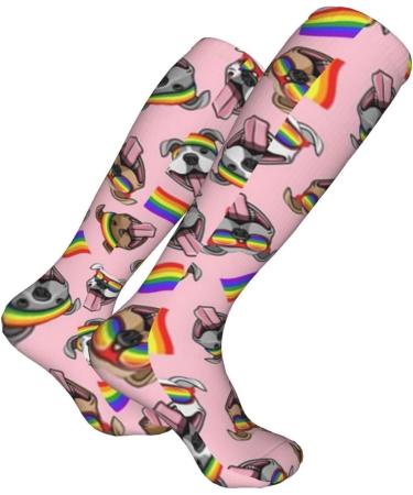 Pride Pit Bulls LGBTQ Compression Socks for Men & Women - 15-20 mmHg Circulation Support for Running & Cycling - Buy Online on GoSupps.com