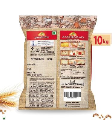 Aashirvaad Shudh Chakki Atta | Whole Wheat Flour | Premium Quality Atta | 10kg - Buy Online on GoSupps.com