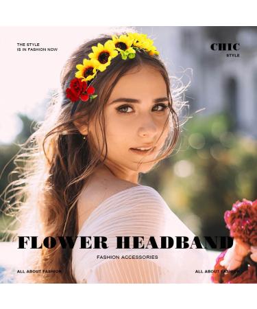 JEAIRTS LED Sunflower Headband for Women and Girls - Glowing Floral Hair Accessory (2-Sunflower) - Buy Online on GoSupps.com
