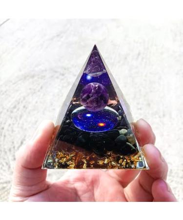 Ycyinycheng 6cm Crystal Energy Tower Orgone Pyramid - Healing Throat Chakra Stress Relief Stone of Courage - Reiki Chakra Crushed Stone for Relaxation - Buy Online on GoSupps.com