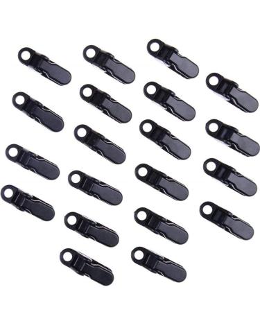 Warmshine 20 Pack Small Clamp Tarp Awning Clamp Set Tarp Clips Black Trap Clips Jaw Tent Snaps Camping Clamp Clips Tent Tighten for Outdoors